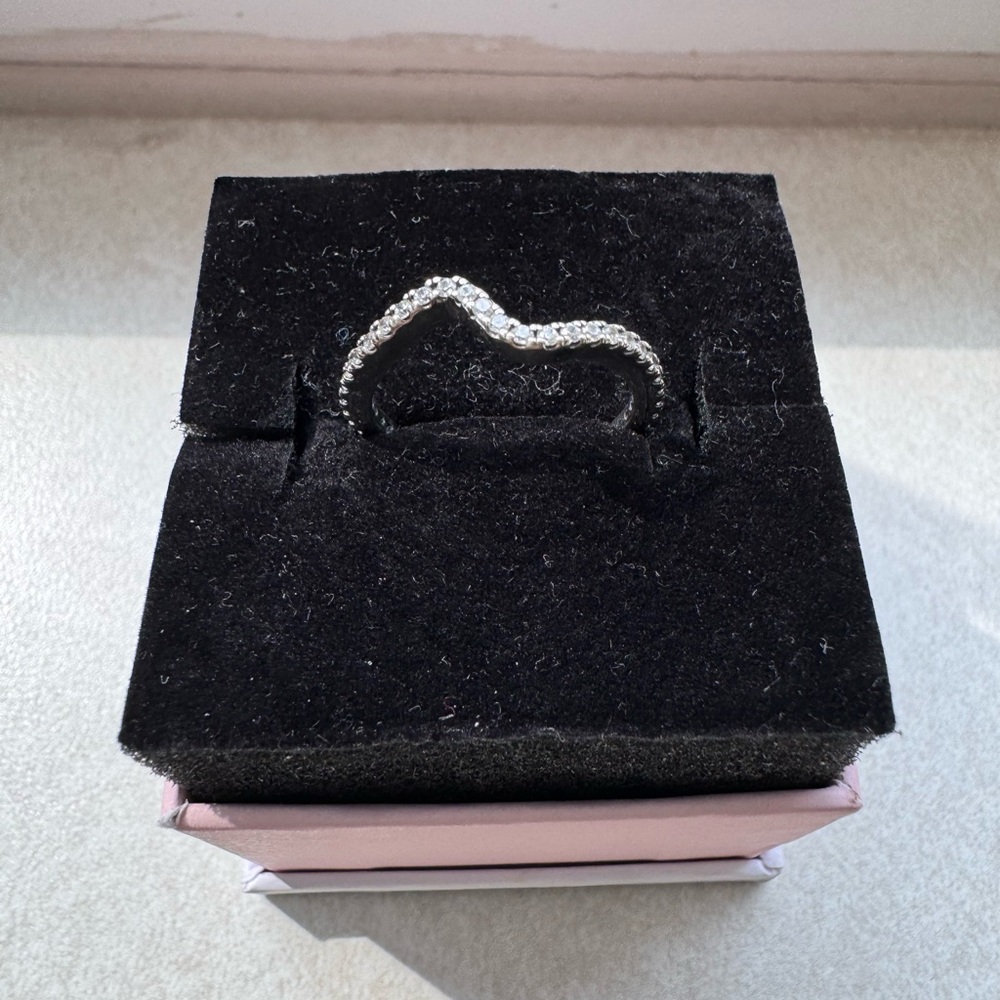 Pandora Sparkle Silver Wave Ring - Picture 2 of 8